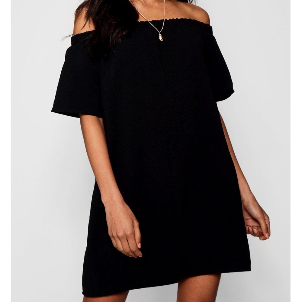 Boohoo Off the shoulder shift dress